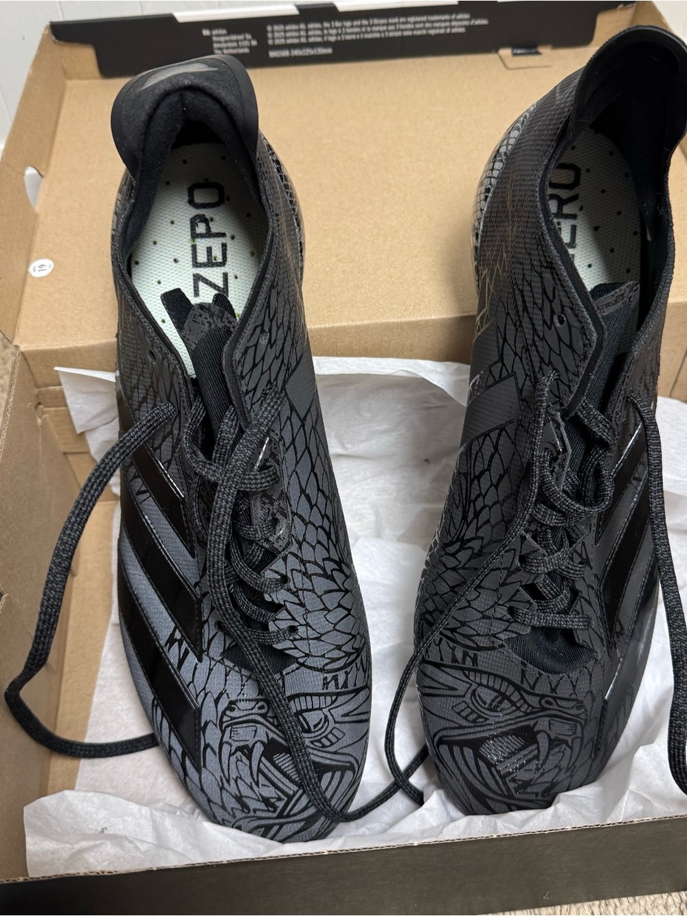 adidas Black and White Adizero Electric Cleats LIKE NEW (size 13)